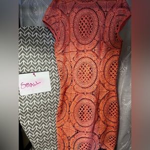 Coral lace dress